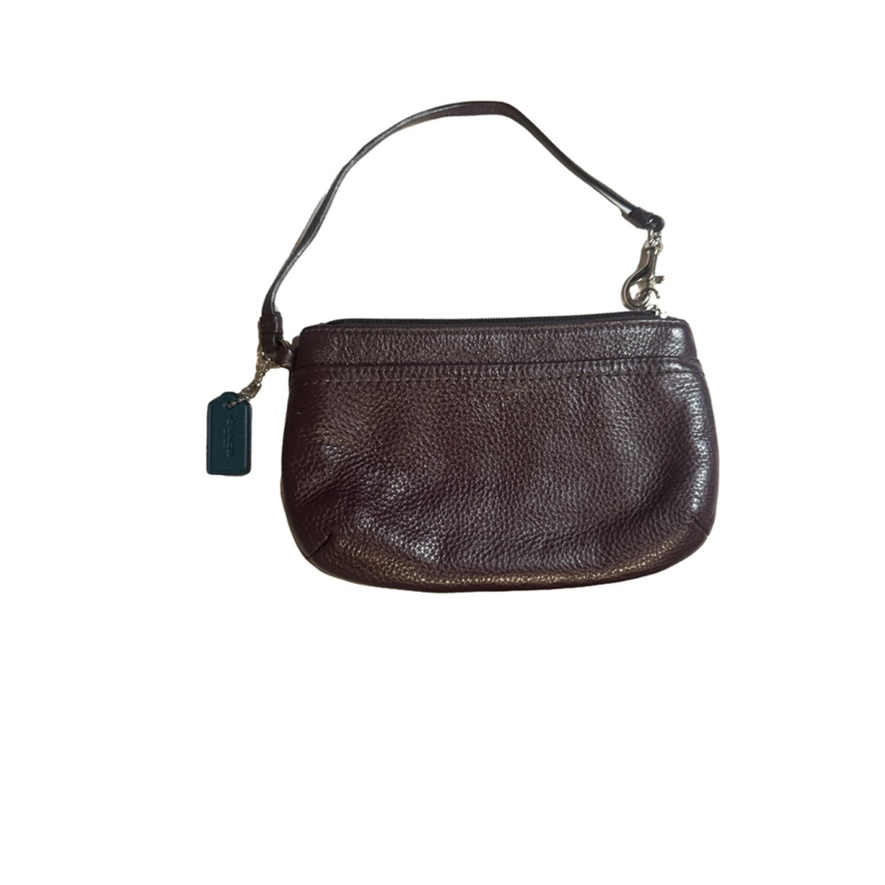 COACH Medium Dark Purple Leather Wristlet F51683